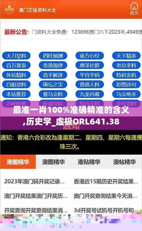 最准一肖100%准确精准的含义,历史学_虚极ORL641.38