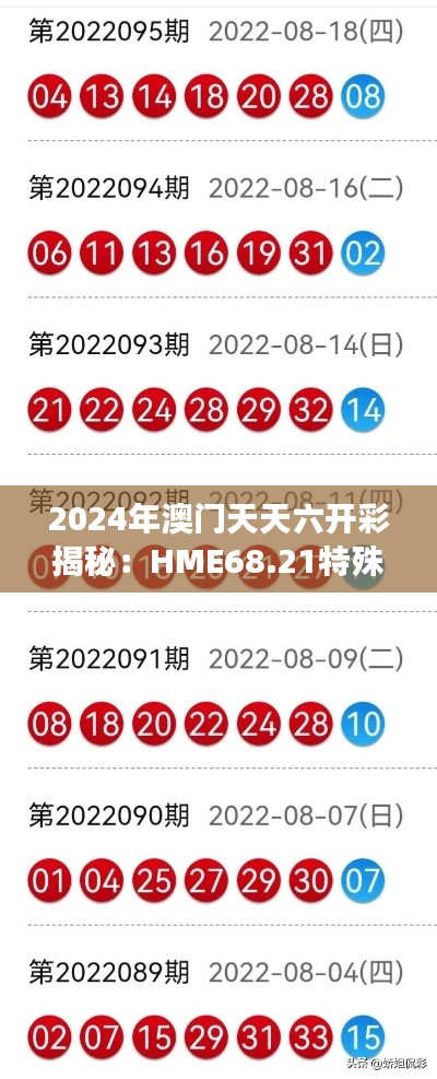 2024年澳门天天六开彩揭秘:HME68.21特殊版深度解读