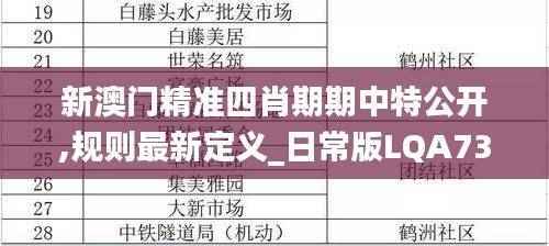 新澳门精准四肖期期中特公开,规则最新定义_日常版LQA736.12