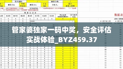管家婆独家一码中奖,安全评估实战体验_BYZ459.37