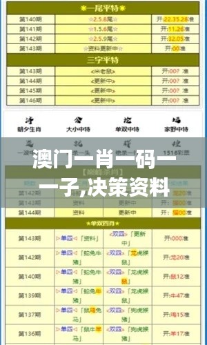 澳门一肖一码一一子,决策资料落实_九天玉仙YQX685.26