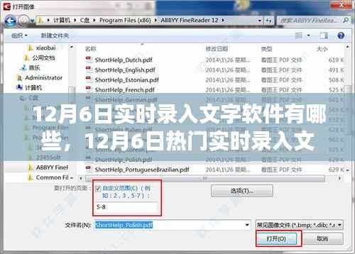 12月6日实时录入文字软件大盘点,热门实时录入工具推荐