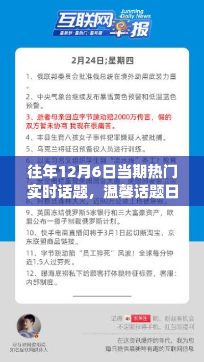 12月6日热门实时话题聚焦，温馨话题日与友情纽带的趣事