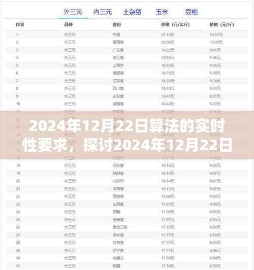 算法实时性挑战与观点,聚焦2024年12月22日的算法应用与性能要求