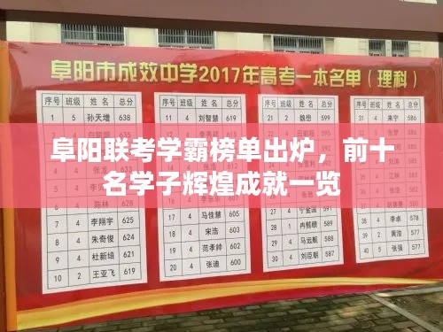 阜阳联考学霸榜单出炉,前十名学子辉煌成就一览