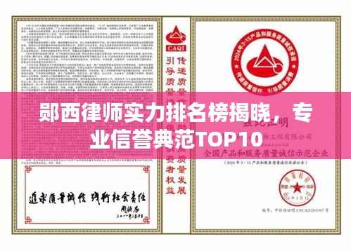 郧西律师实力排名榜揭晓,专业信誉典范TOP10