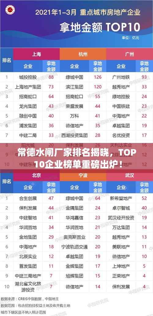 常德水闸厂家排名揭晓,TOP 10企业榜单重磅出炉!