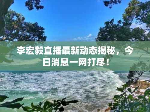 李宏毅直播最新动态揭秘,今日消息一网打尽!
