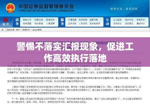 警惕不落实汇报现象,促进工作高效执行落地